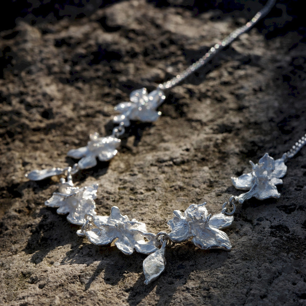 handcrafted silver Upstream Blooms Necklace