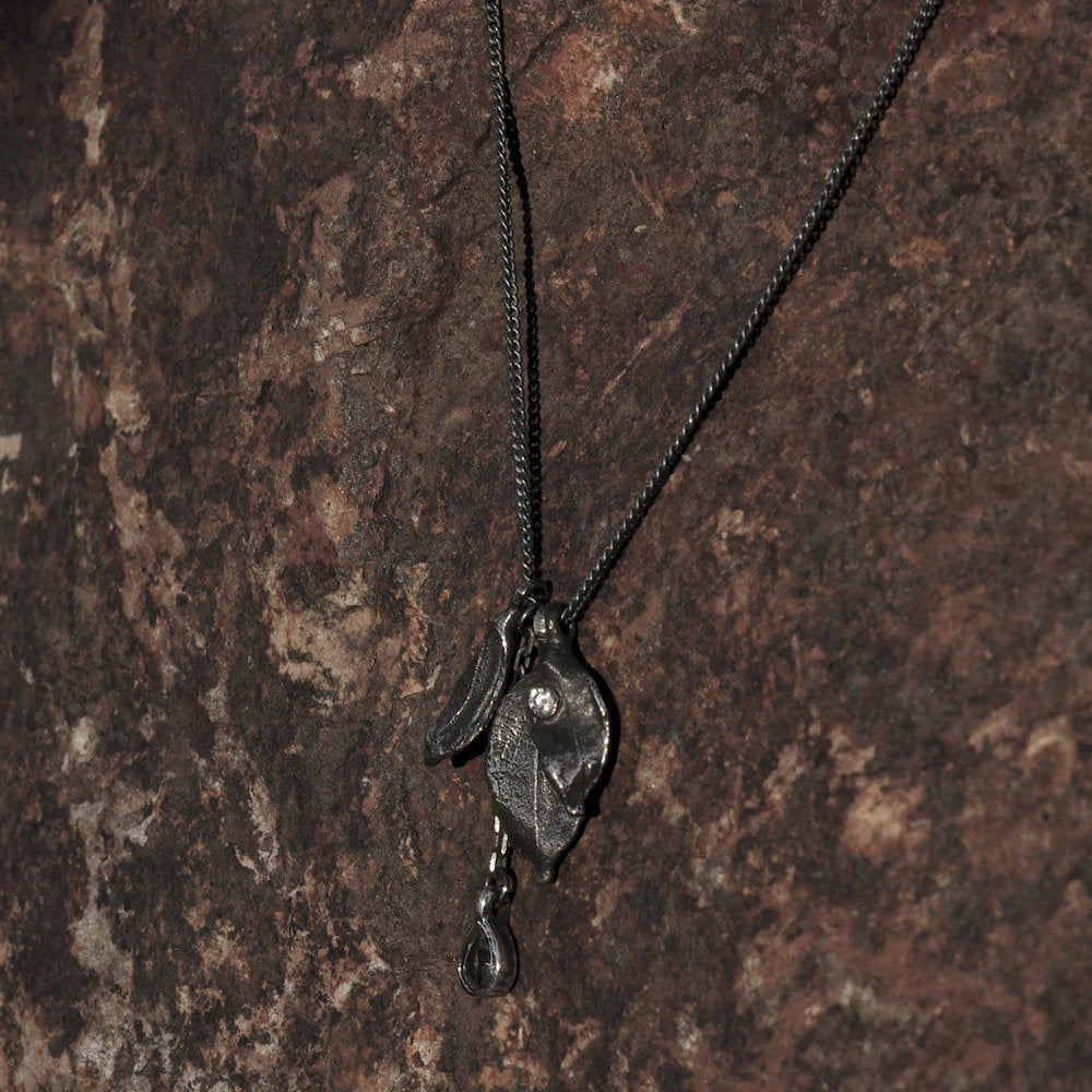 shadow leaf pendant necklace