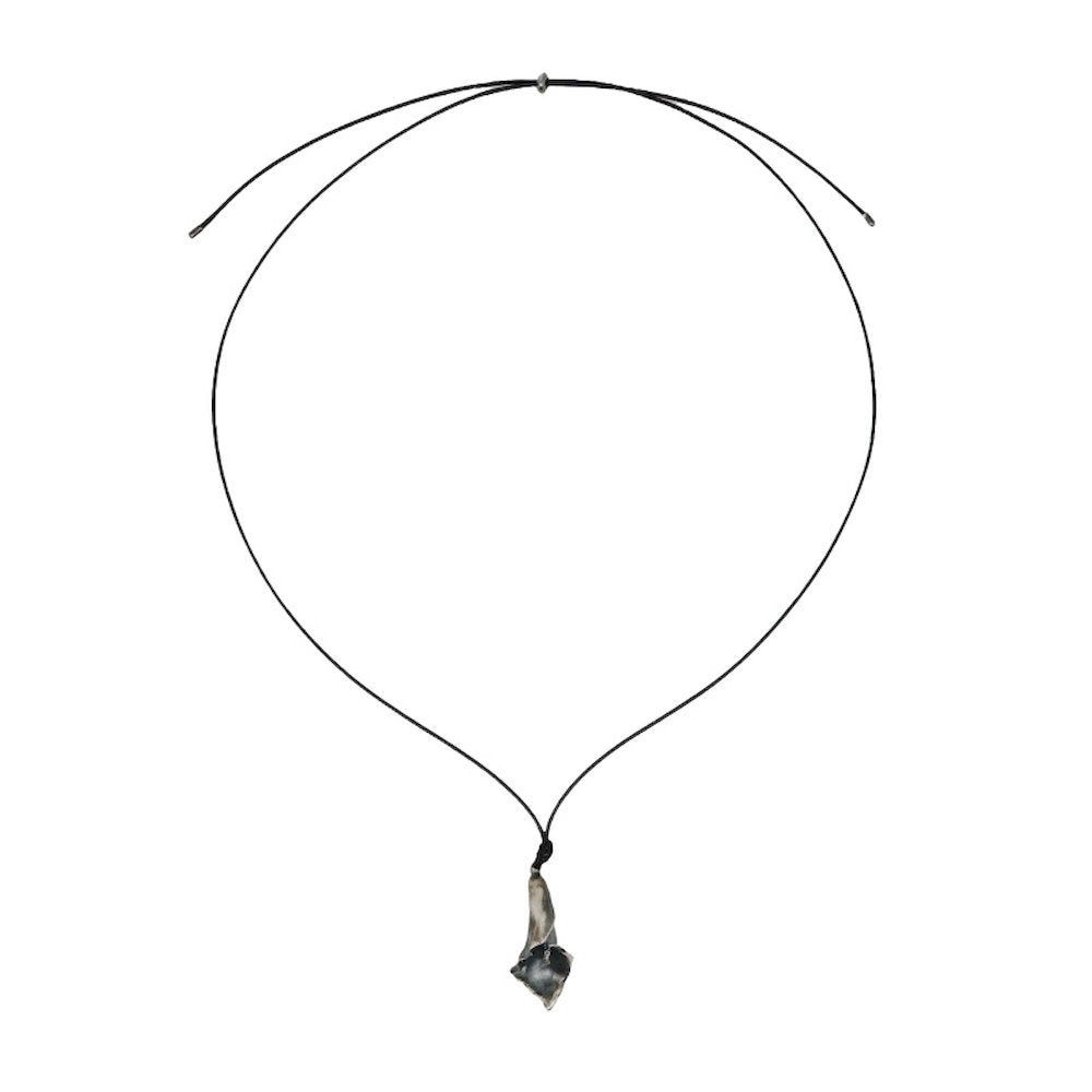 Black nature inspired necklace with a calla pendant